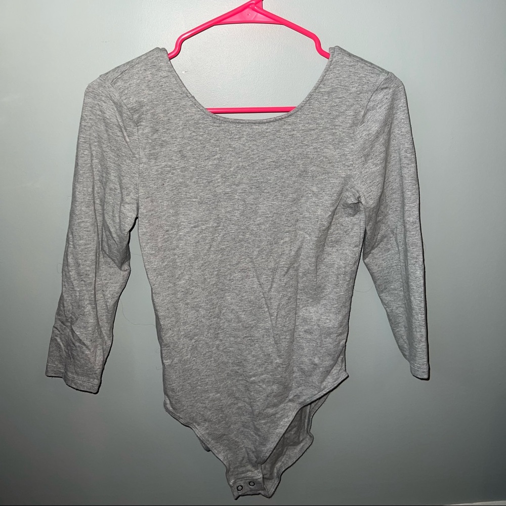Womens Grey crewneck bodysuit